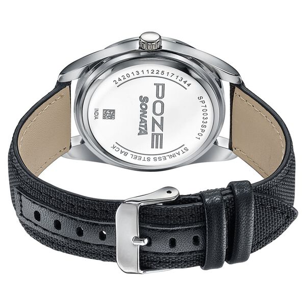 Poze By Sonata Quartz Analog Multicoloured Dial Black Nylon Strap Watch For Men - image number 6