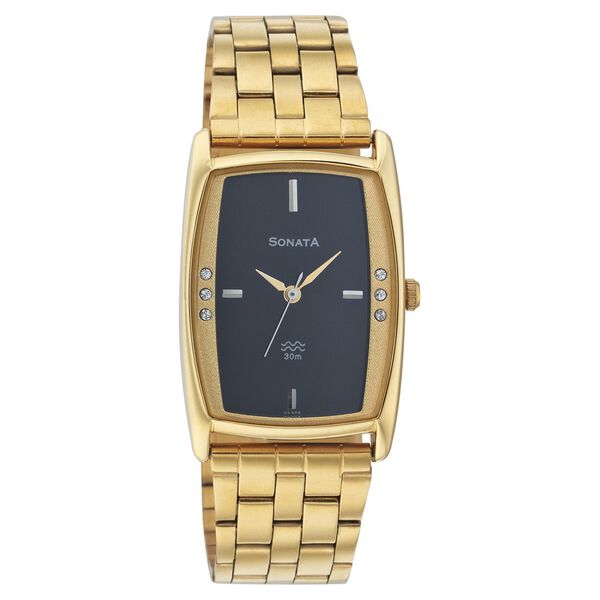 Sonata Quartz Analog Black Dial Strap Watch for Men - image number 0