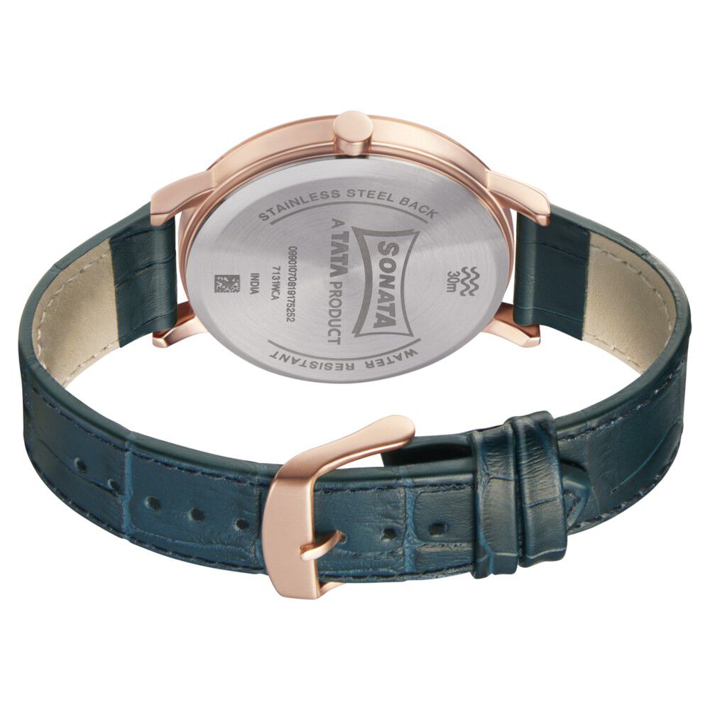 Buy Online Sonata Quartz Analog with Date Grey Dial Leather Strap Watch for Men np7131wl02 Sonata