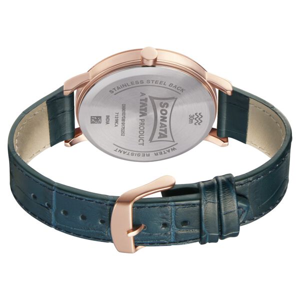 Sonata Quartz Analog with Date Grey Dial Leather Strap Watch for Men - image number 3