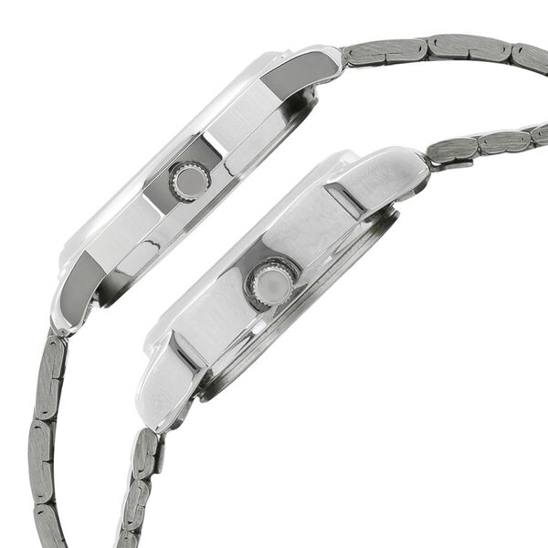 Sonata Quartz Analog Silver Dial Metal Strap Watch for Couple - image number 2