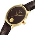 Sonata Gold Quartz Analog Regal Maroon With Gold Coin Dial Brown Leather Strap Watch For Men - image number 4