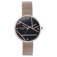 Sonata Poze Quartz Analog Black Dial Rose Gold Color Stainless Steel Strap Watch For Women - image number 1