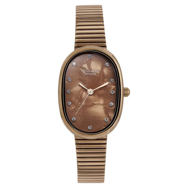 Sonata Poze Quartz Analog Brown Dial Metal Strap Watch for Women - image number 1