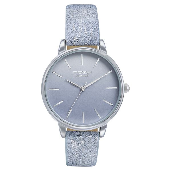 Sonata Poze Quartz Analog Silver Dial Pink Color Leather Strap Watch For Women - image number 1