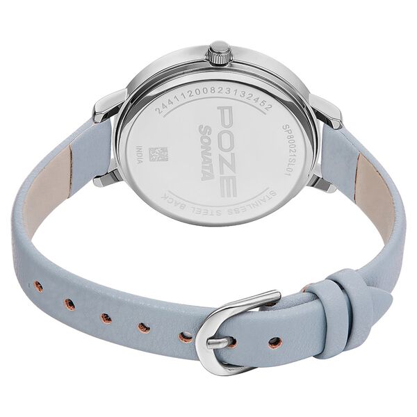 Poze by Sonata Quartz Analog White Dial PU Leather Strap Watch for Women - image number 4