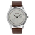 Sonata Quartz Analog Silver Dial Stainless Steel Strap Watch for Men