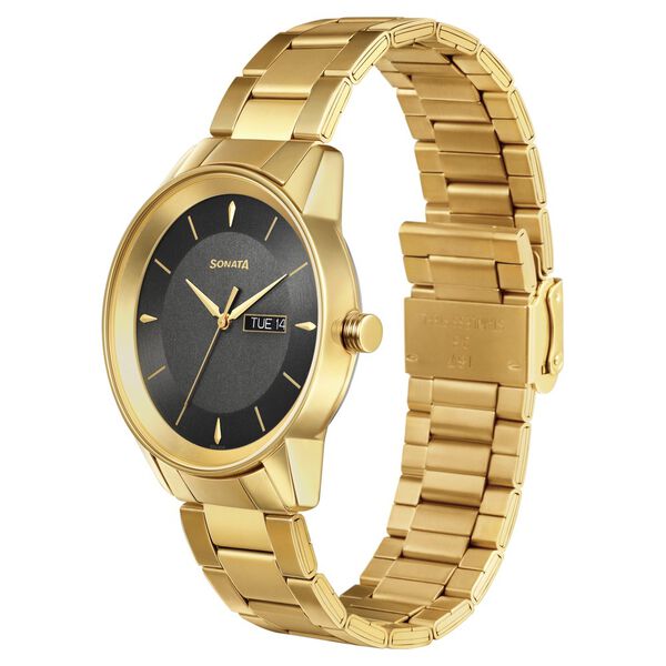 Sonata Quartz Analog with Day and Date Grey Dial Stainless Steel Strap Watch for Men - image number 1