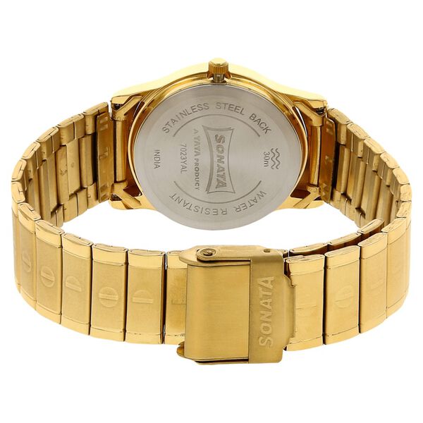 Sonata Quartz Analog with Day and Date White Dial Stainless Steel Strap Watch for Men - image number 3