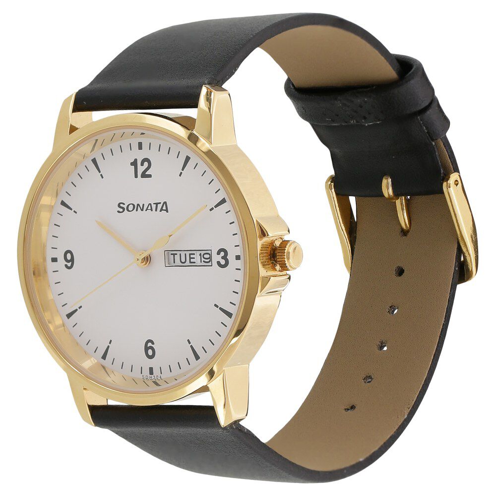 Sonata men's online leather watches