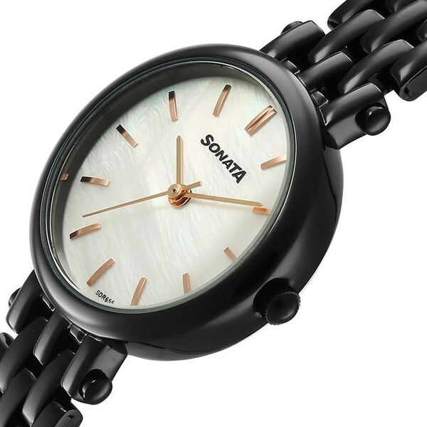 Sonata Eternia Quartz Analog White Dial Metal Strap Watch For Women - image number 3