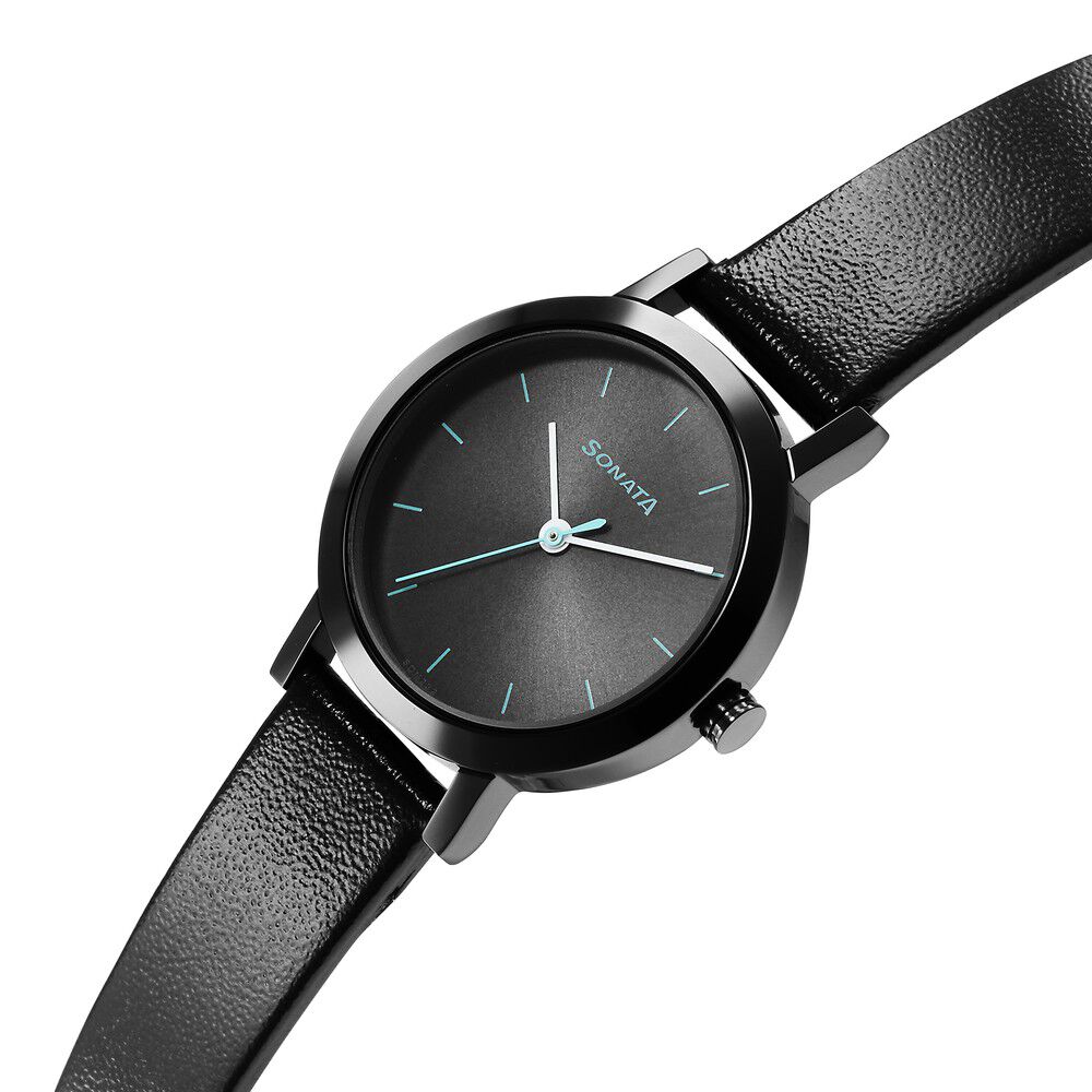Sonata leather deals watches for womens