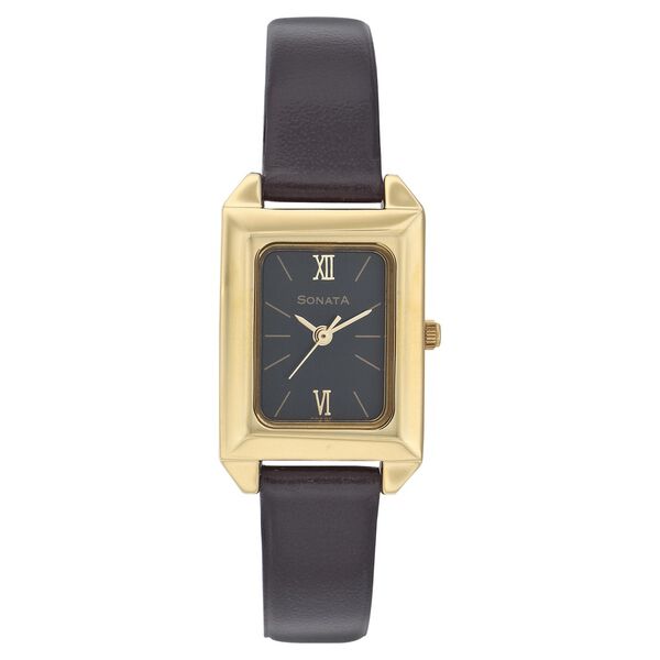 Sonata Quartz Analog Black Dial Strap Watch for Women - image number 0