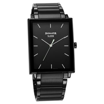 Sonata Sleek Black Dial Analog Watch for Men