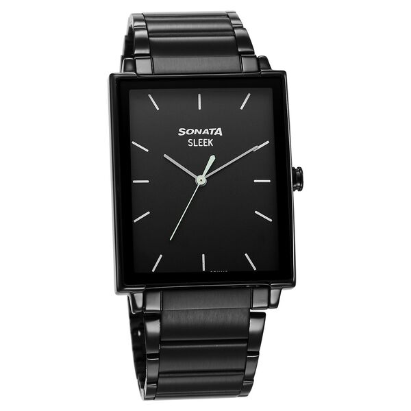 Sonata Sleek Black Dial Analog Watch for Men - image number 0