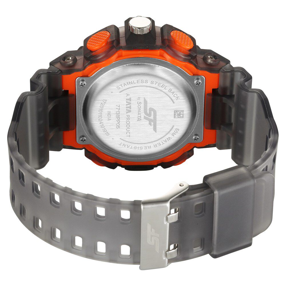 Orange Buy Online SF Analog Digital Orange Dial PU Strap Watch For Men