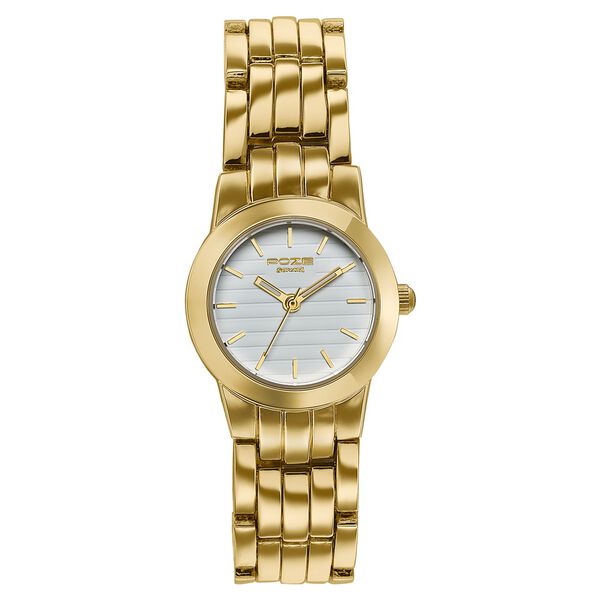 Poze Poze Quartz Analog Off White Dial Golden Metal Strap Watch For Women - image number 1