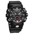 SF Analog Digital Black Dial PU Strap Watch For Men