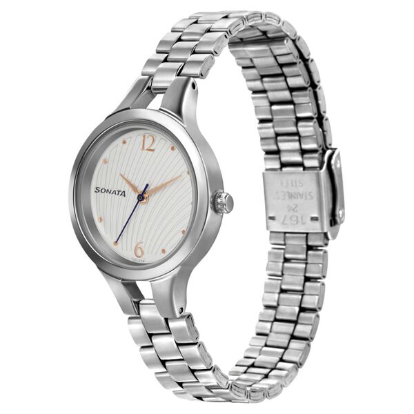 Sonata Workwear White Dial Women Watch With Stainless Steel Strap - image number 1