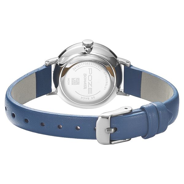 Poze by Sonata Quartz Analog Blue Dial PU Leather Strap Watch for Women - image number 4