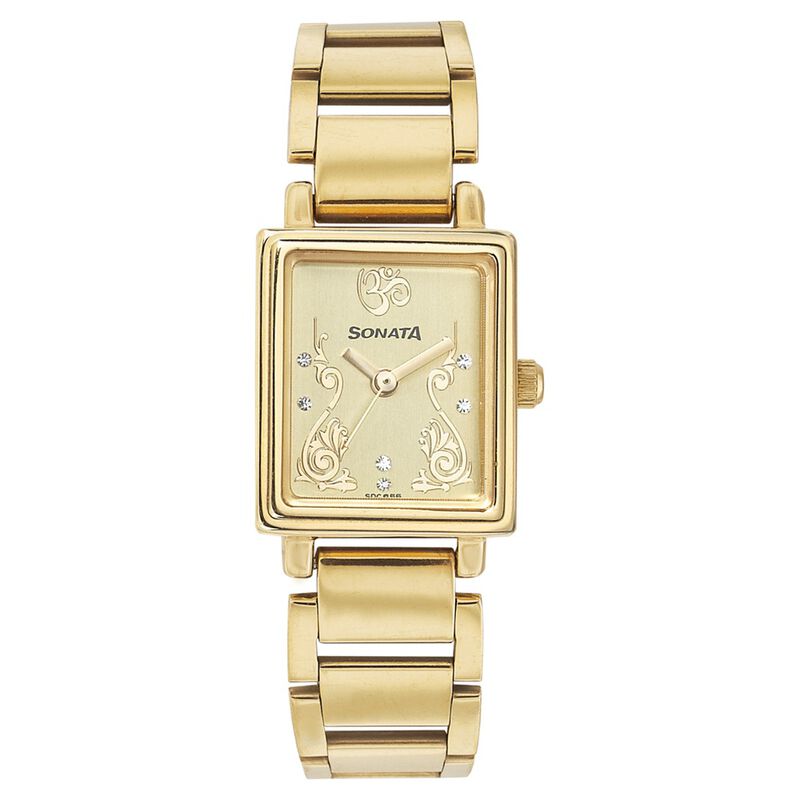 Sonata Quartz Analog Champagne Dial Strap Watch for Women - image number 0
