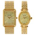 Sonata Quartz Analog with Day and Date Golden Dial Stainless Steel Strap Watch for Couple - image number 0
