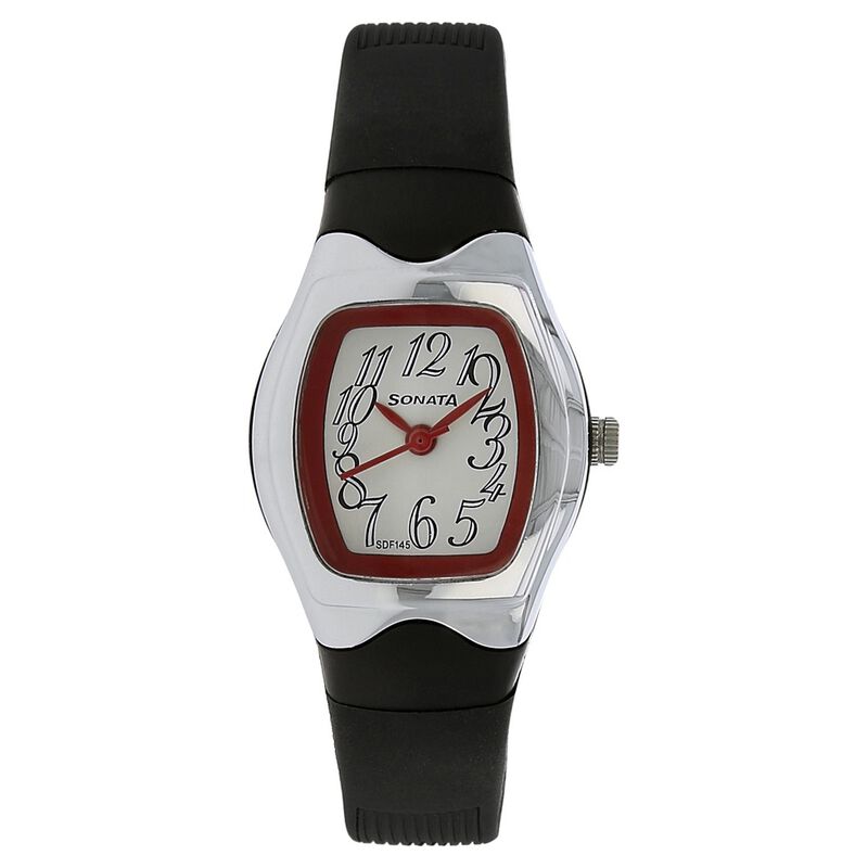 SF Quartz Analog Silver Dial Plastic Strap Watch for Women - image number 0