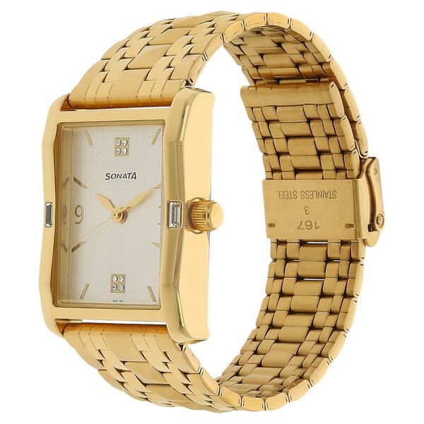Sonata Quartz Analog Silver Dial Stainless Steel Strap Watch for Men - image number 1