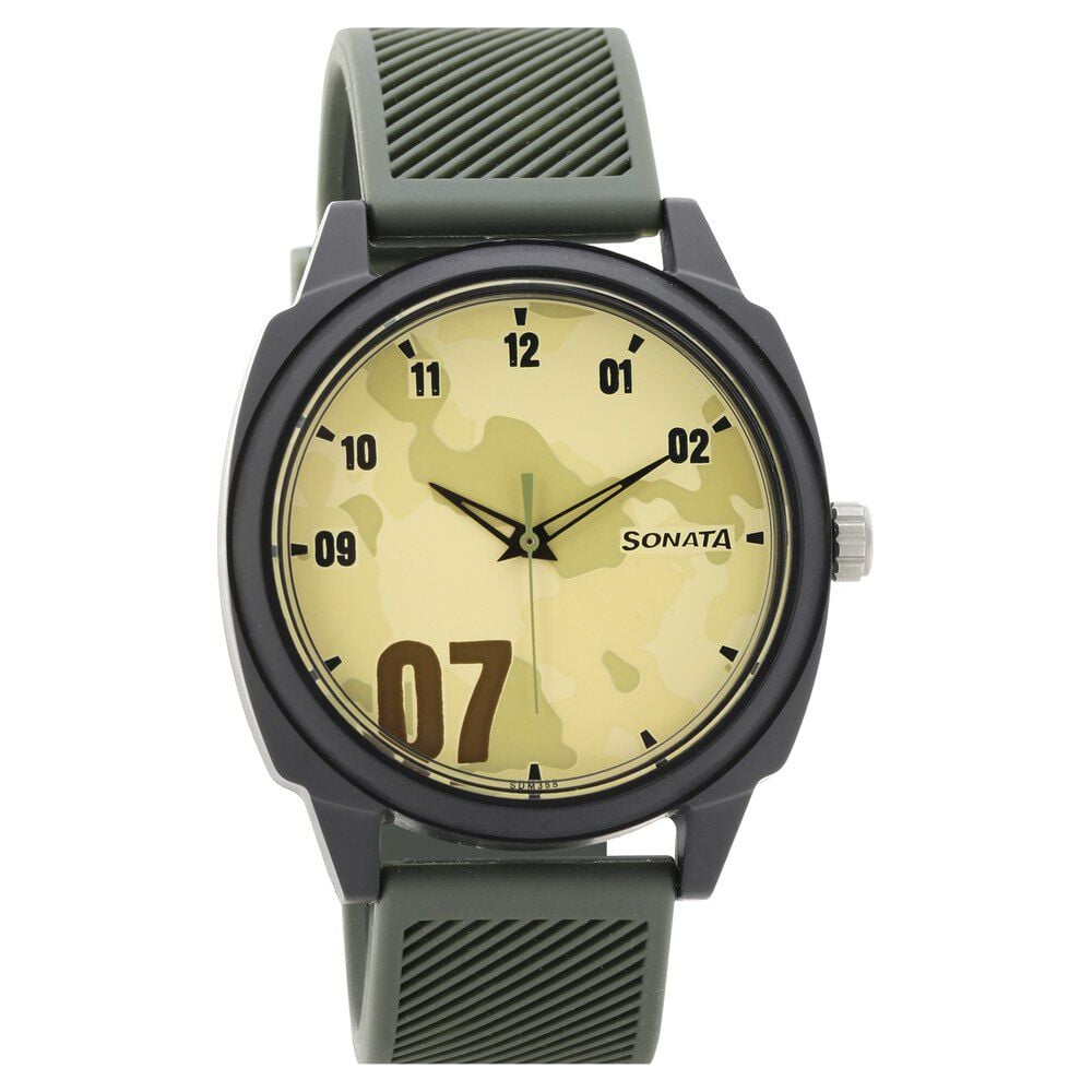 Camo Multicoloured Dial Plastic Strap Watch for Men
