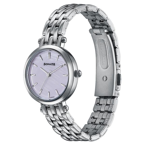Sonata Wedding Edit Quartz Analog Pink Dial Stainless Steel Strap Watch For Women - image number 3
