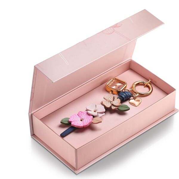 Key Chain Watch By Sonata Quartz Analog Rose Gold Dial Pink Leather Key Chain Strap Watch For Women - image number 4