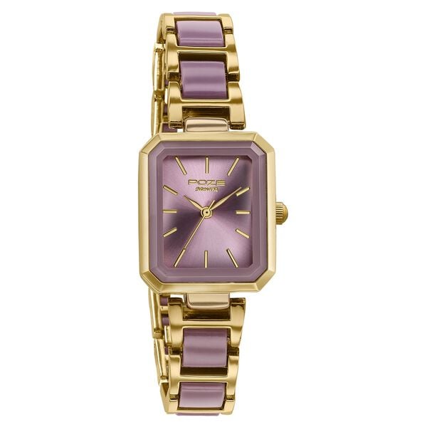 Poze Poze Quartz Analog Purple Dial Two Toned Metal & Plastic Strap Watch For Women - image number 2