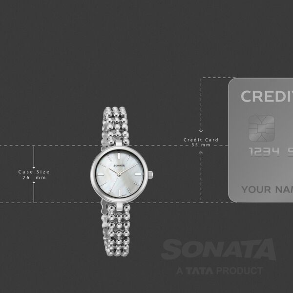 Sonata Festive Quartz Analog White Dial Metal Strap Watch For Women - image number 3