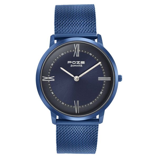 Sonata Poze Quartz Analog Blue dial Metal Strap Watch for Men - image number 1