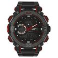 SF Quartz Analog Digital Black Dial Plastic Strap Watch for Men
