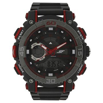 SF Xtreme Gears Quartz Digital Analog Digital Black Dial Black PU Strap Watch For Men