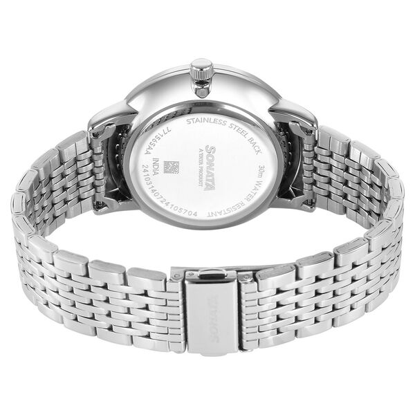 Sonata Wedding Quartz Analog Green Dial Stainless Steel Strap Watch For Men - image number 3