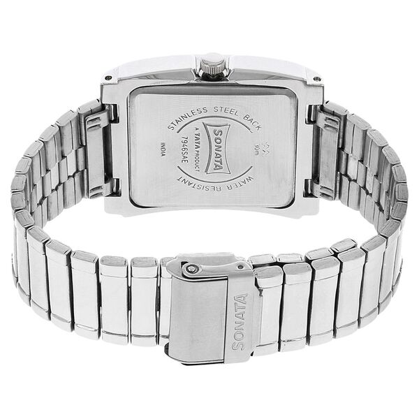 Sonata Quartz Analog with Date Black Dial Stainless Steel Strap Watch for Men - image number 3