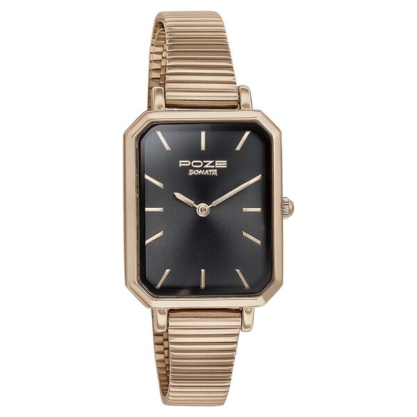 Sonata Poze Quartz Analog Black Dial Mesh Strap Watch for Women - image number 2