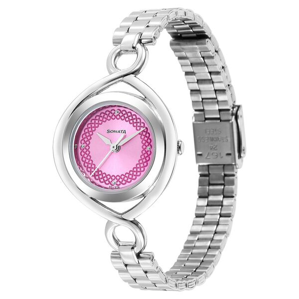 Sonata Alloys Rose Gold Dial Women Watch With Stainless Steel Strap - image number 1
