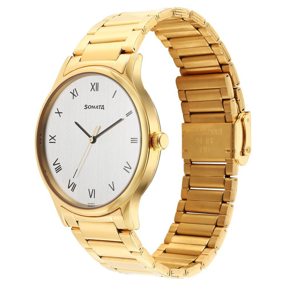 Sonata Quartz Analog Silver Dial Watch for Men