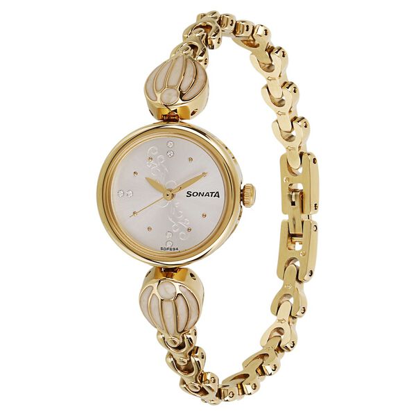 Sonata Quartz Analog Silver Dial Stainless Steel Strap Watch for Women - image number 1