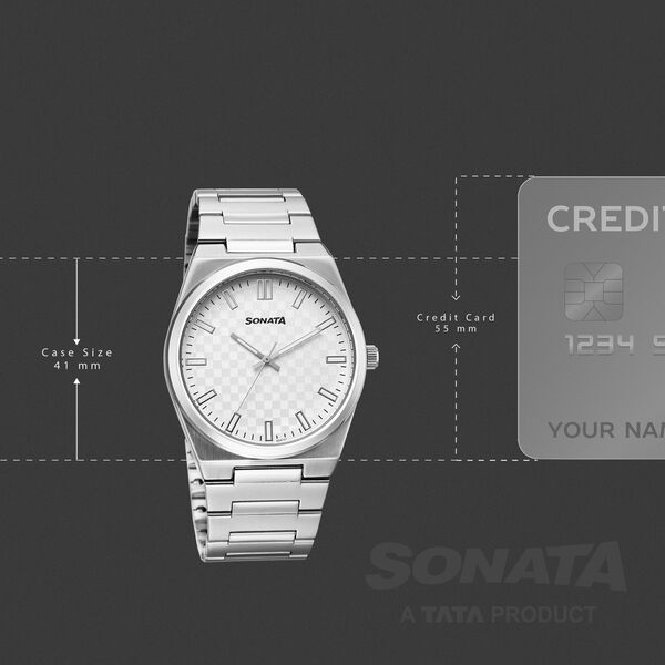 Sonata Festive Quartz Analog Silver Dial Metal Strap Watch For Men - image number 3