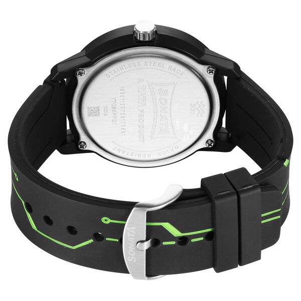 Sonata Volt Quartz Analog Black Dial Polyurethane Strap Watch for Men - image number 3