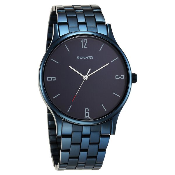 Sonata Blues Quartz Analog Blue Dial Metal Strap Watch for Men - image number 0