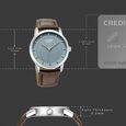 Poze By Sonata Quartz Analog Blue Dial Brown Leather Strap Watch For Men - image number 3