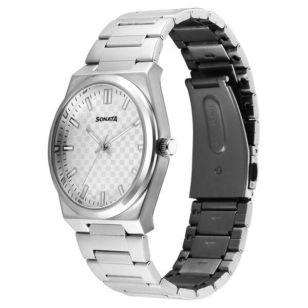 Sonata Festive Quartz Analog Silver Dial Metal Strap Watch For Men - image number 1