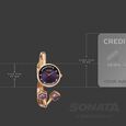 Sonata Aura Quartz Analog Purple Dial Rose Gold Stainless Steel Strap Watch For Women - image number 2