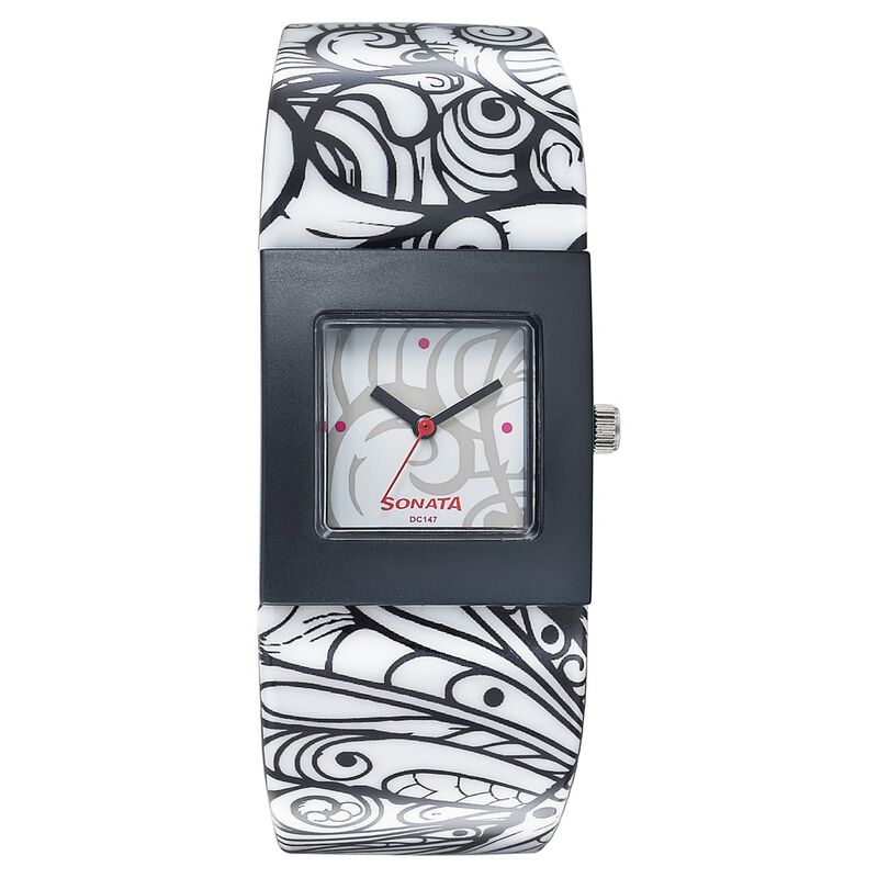 SF Quartz Analog White Dial Plastic Strap Watch for Women - image number 0