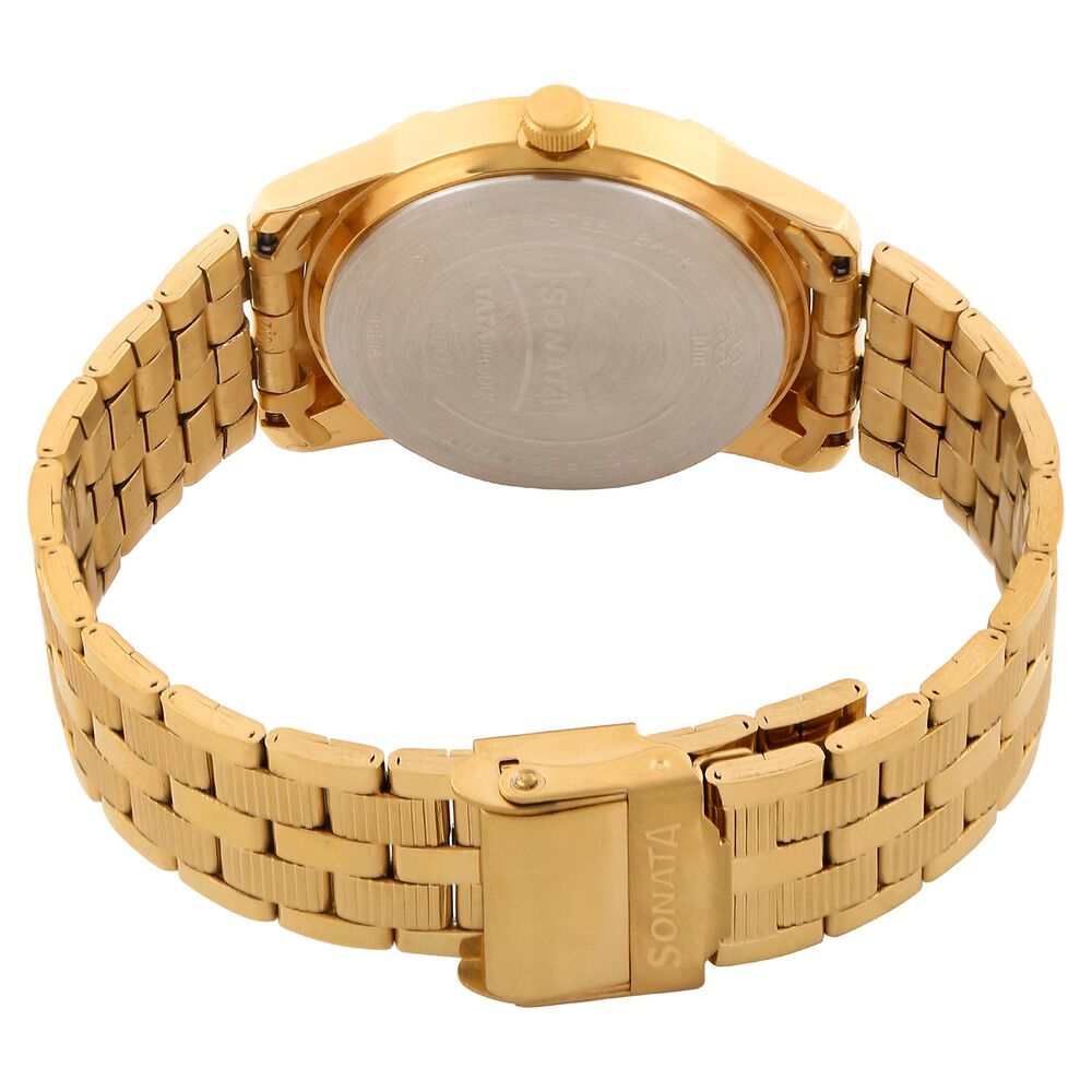 Buy Online Sonata Quartz Analog White Dial Stainless Steel Strap Watch for Men nk7100ym01 Sonata